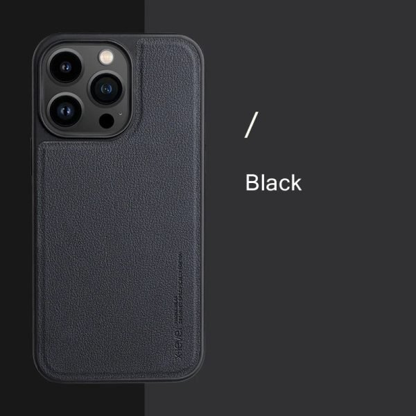 Luxury Leather Fur Magnetic Phone Case For Iphon 14 Pro Max 14Plus Soft TPU Frame Shockproof Cover For Magsafe Wireless Charging - Image 8