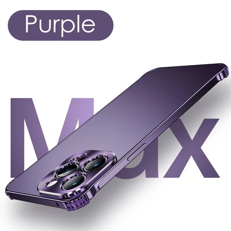 Luxury Metal Frame Phone Case For iPhone 13 14 Pro Max Aluminum Lens Protection Shell Frameless Primary Color Shockproof Cover - Image 7