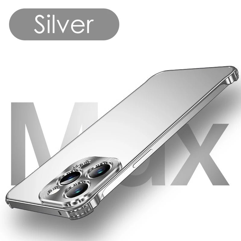 Luxury Metal Frame Phone Case For iPhone 13 14 Pro Max Aluminum Lens Protection Shell Frameless Primary Color Shockproof Cover - Image 9