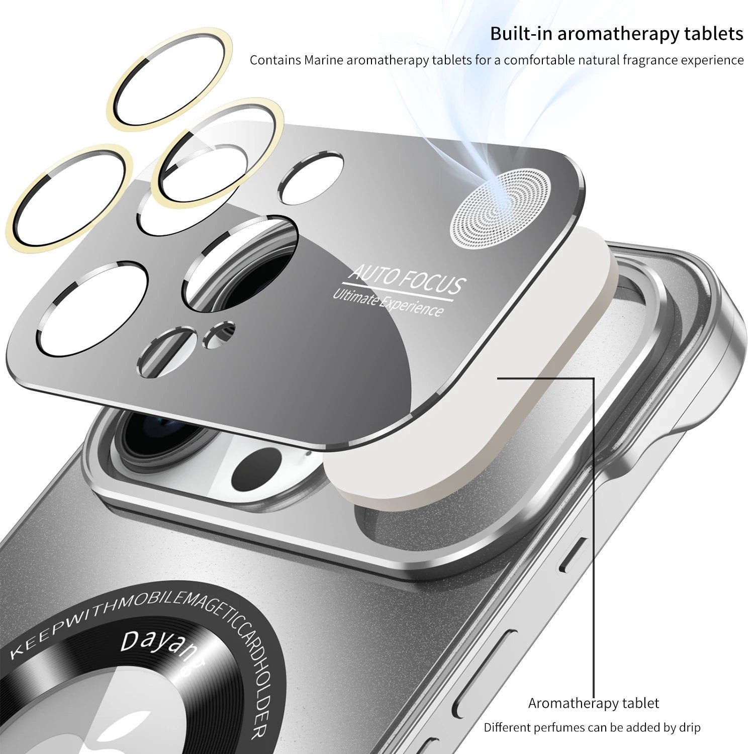 Luxury Metal Rimless Aromatherapy Phone Case For iPhone 15 14 13 Pro Max Plus Magsafe Magnetic Shell Metal Lens Protection Cover - Image 3