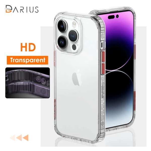 Luxury Transparent Shockproof Phone Case For Iphone 13 14 Pro Max Anti-fall Protection Hard PC HD Back Cover For IPHON 14Plus