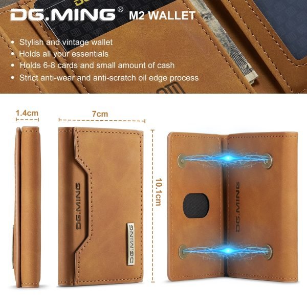 Magnetic Card Wallet Bank ID Folding Phone Card Holder Case For IPHON Samsung Google Huawei Vintage Pu Leather Purse Slim Credit - Image 4