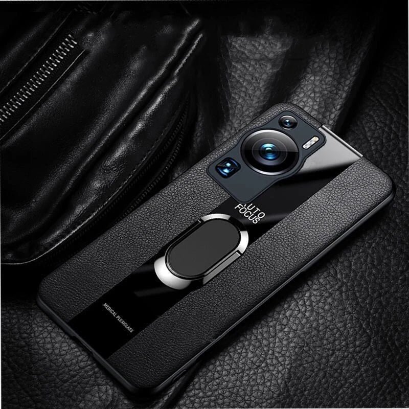 Magnetic Holder Case For Huawei P60 Pro Case Luxury PU Leather Cover For Huawei P60 P60Pro P 60 Art Ring Capa Shockproof Bumper - Image 2