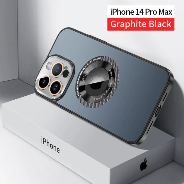 Magnetic Luxury Plating Phone Case For Iphone 12 13 14 Pro Max 14Plus Glass Lens Film Camera Protection Electroplating PC Cover - Image 8