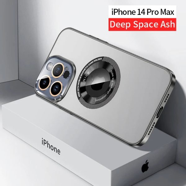 Magnetic Luxury Plating Phone Case For Iphone 12 13 14 Pro Max 14Plus Glass Lens Film Camera Protection Electroplating PC Cover - Image 13