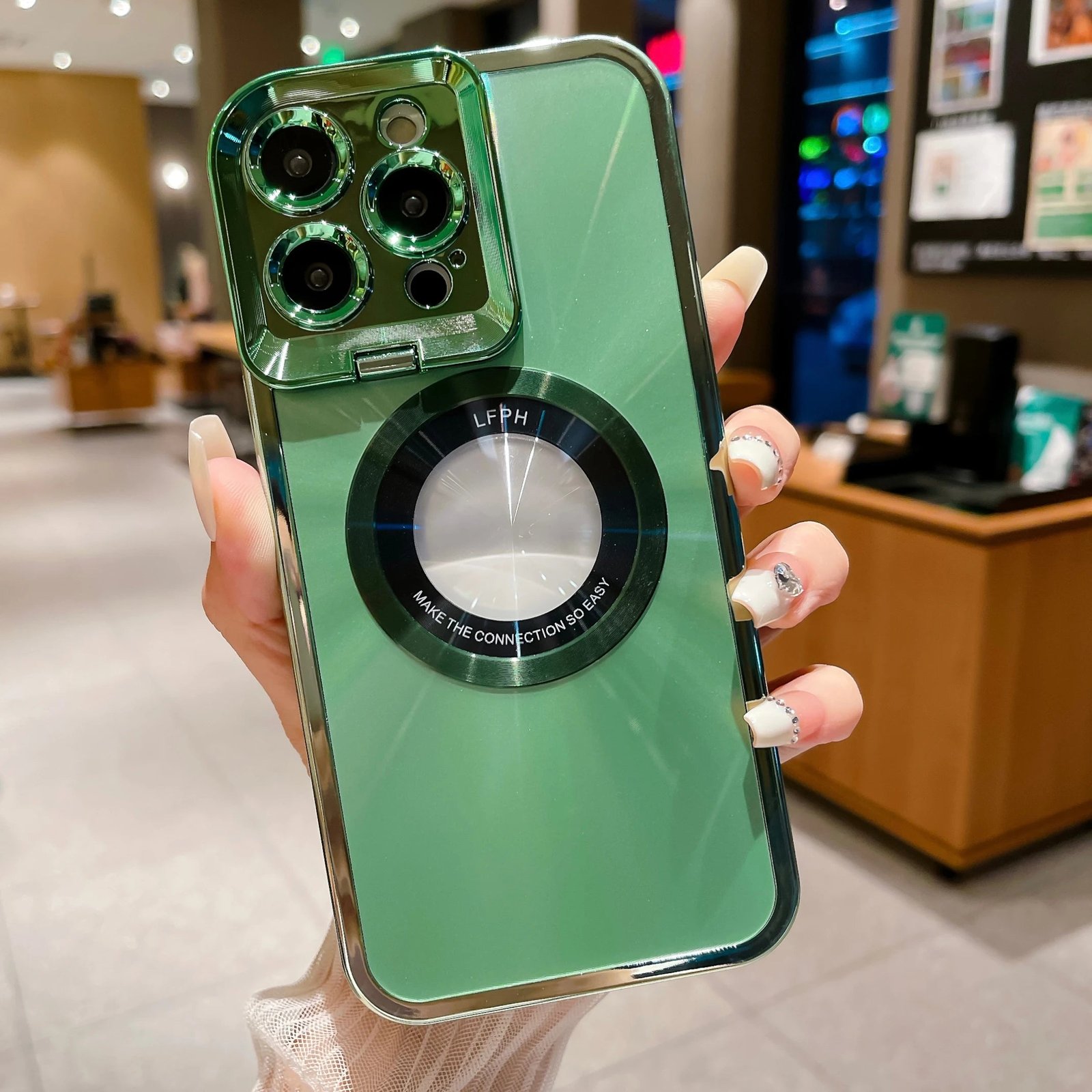 Magsafe Magnetic Lens Holder Phone Case For iPhone 15 12 13 14Pro Max 11 XR Lens Protection Shell plating Stand Shockproof Cover - Image 9