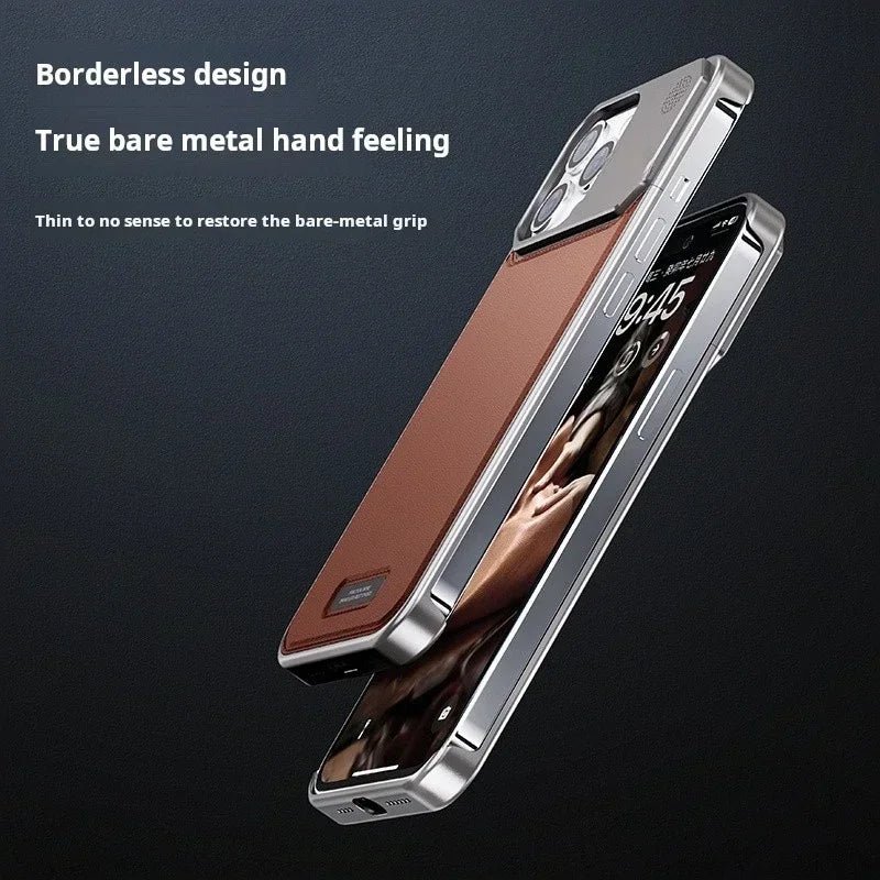 Metal Leather Frameless Aromatherapy Phone Case For iPhone 15 13 14Pro Max Magsafe Magnetic Aluminum Alloy Hard Shockproof Cover - Image 6