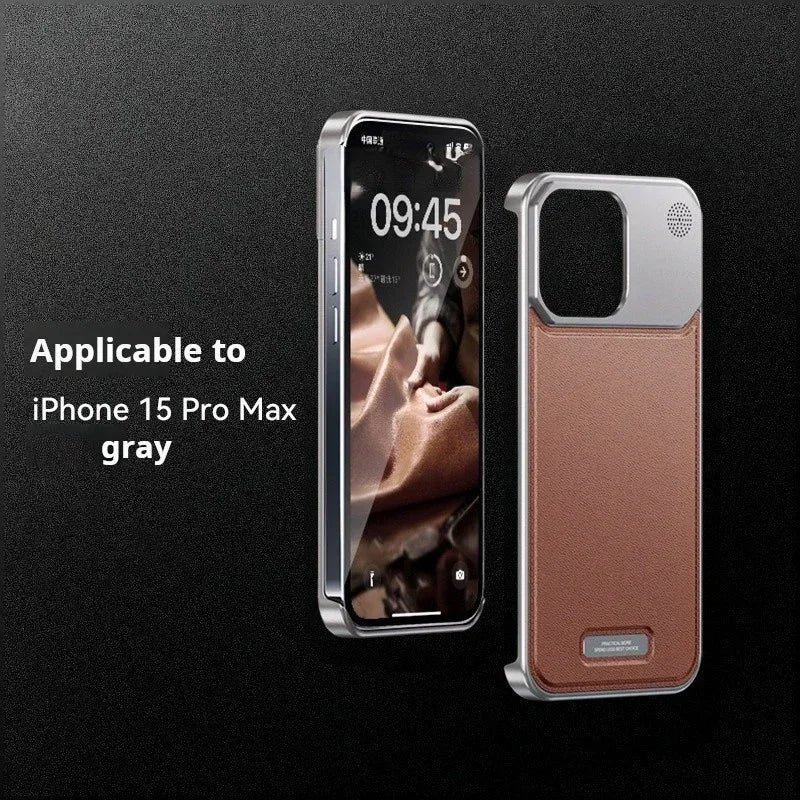 Metal Leather Frameless Aromatherapy Phone Case For iPhone 15 13 14Pro Max Magsafe Magnetic Aluminum Alloy Hard Shockproof Cover - Image 7