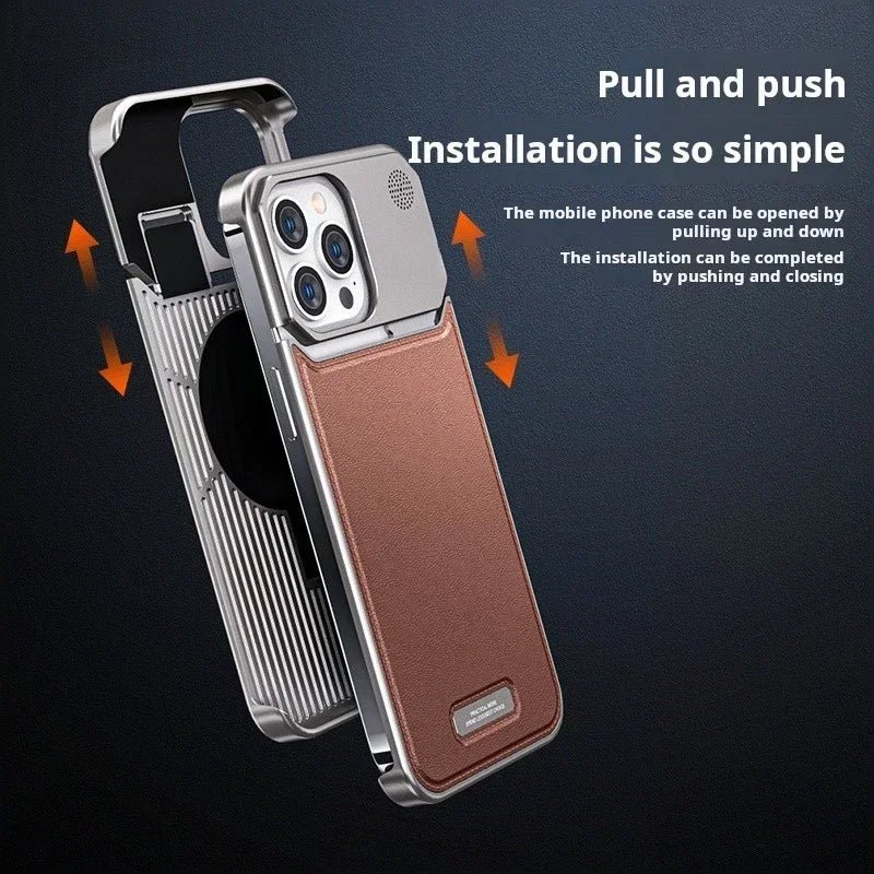 Metal Leather Frameless Aromatherapy Phone Case For iPhone 15 13 14Pro Max Magsafe Magnetic Aluminum Alloy Hard Shockproof Cover - Image 2