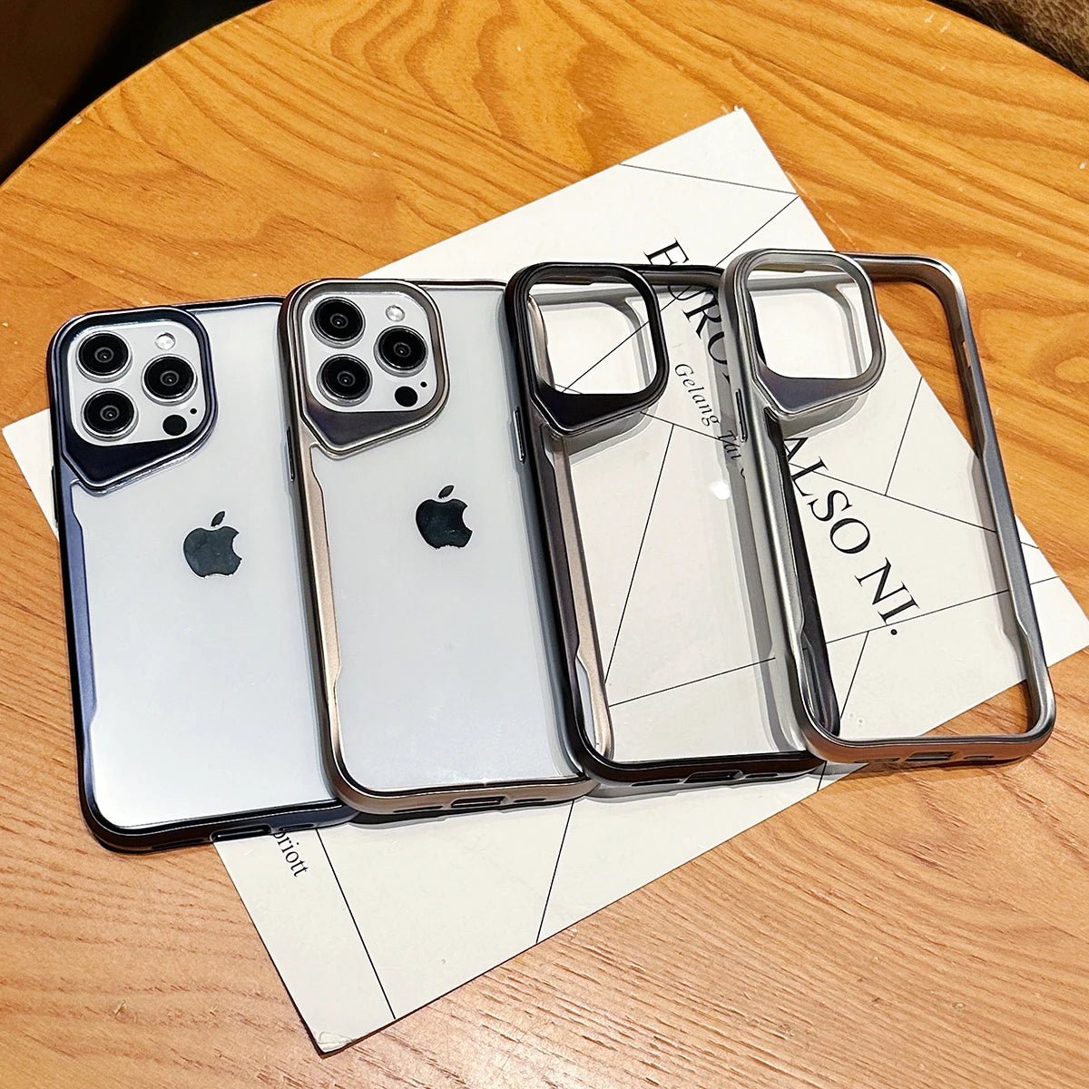 Plating Soft Frame Transparent Phone Case For iPhone 14 12 14 15 Pro Max 15Plus Electroplating Lens Protection Shockproof Cover - Image 6