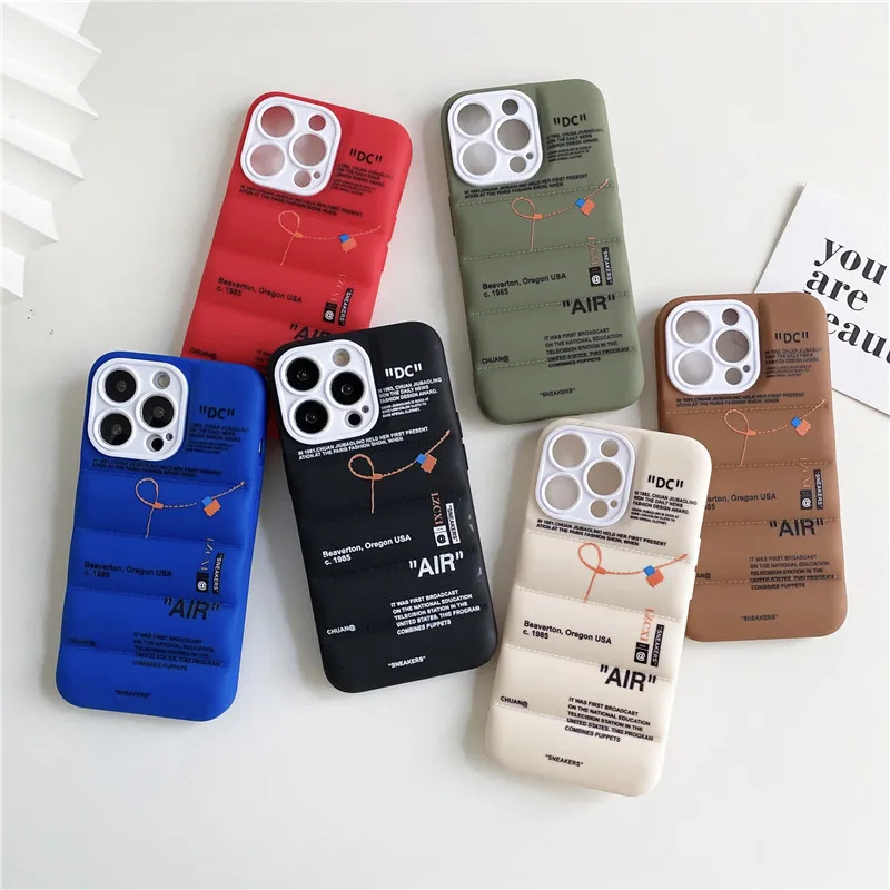2022 SNEAKERS ins Down Jacket Sports shoes Phone Case for iPhone 7 8 Plus 11 12 14 13 Pro X XS Max XR down-filled coat Cover