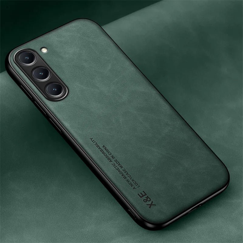 Sheepskin Leather Magnetic Case For Samsung Galaxy S23 S22 S21 FE S20 Plus Note 20 Ultra Coque Built-in Metal Plate Back Cover - Image 8