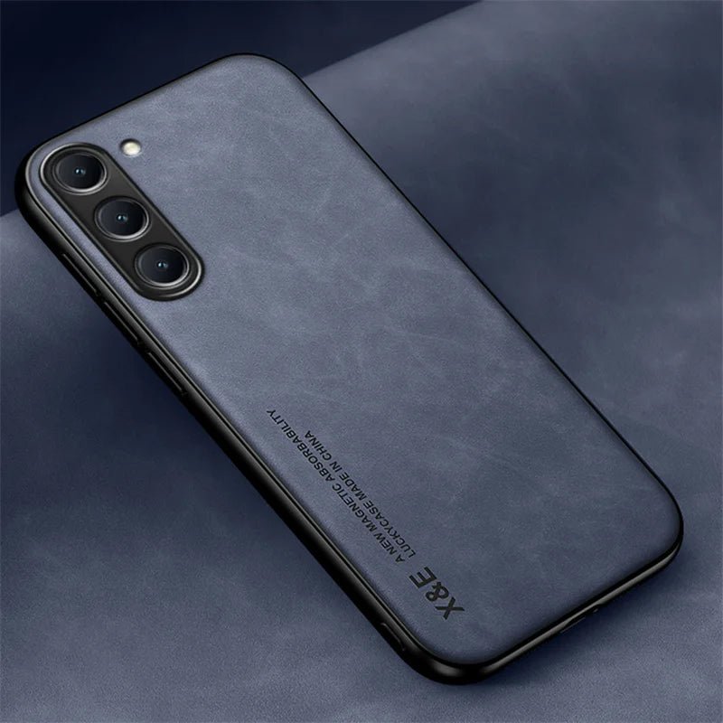 Sheepskin Leather Magnetic Case For Samsung Galaxy S23 S22 S21 FE S20 Plus Note 20 Ultra Coque Built-in Metal Plate Back Cover - Image 9