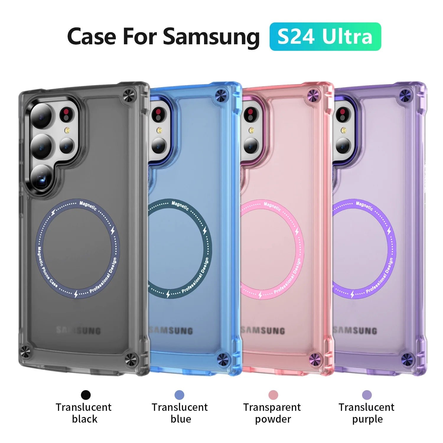 Suitable for Samsung S24 Ultra S24 Plus S24 Skin-sensitive Magneic Ring Mobile Phone Case Magnetic Suction Case with Solid Color - Image 6