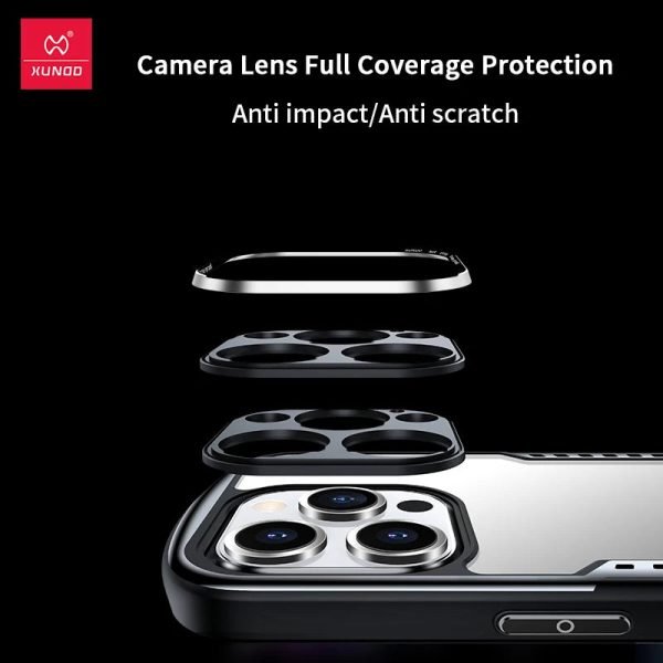 Xundd For iPhone 15 Pro Max Case For iPhone 15 Pro 15 Plus Airbag Shockproof Back Stripe Clear Shell with Heat Dissipation Vent - Image 2
