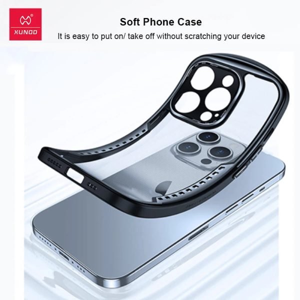 Xundd For iPhone 15 Pro Max Case For iPhone 15 Pro 15 Plus Airbag Shockproof Back Stripe Clear Shell with Heat Dissipation Vent - Image 4